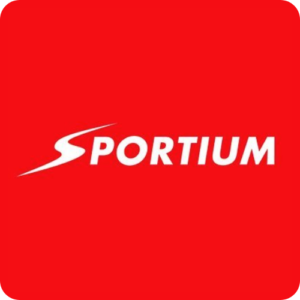 Logo de Sportium en fondo rojo, casa de apuestas líder en España