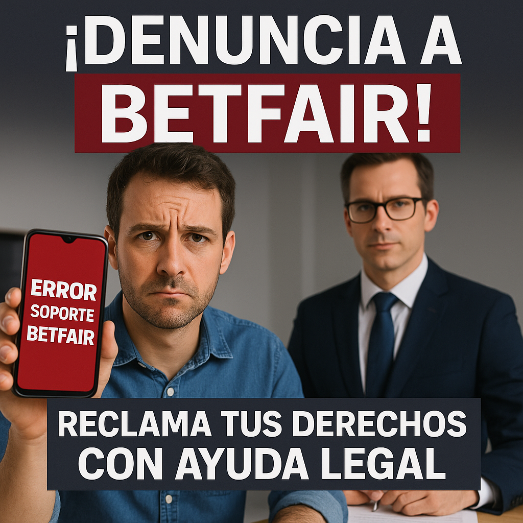 Denunciar problemas soporte Betfair con abogado especializado