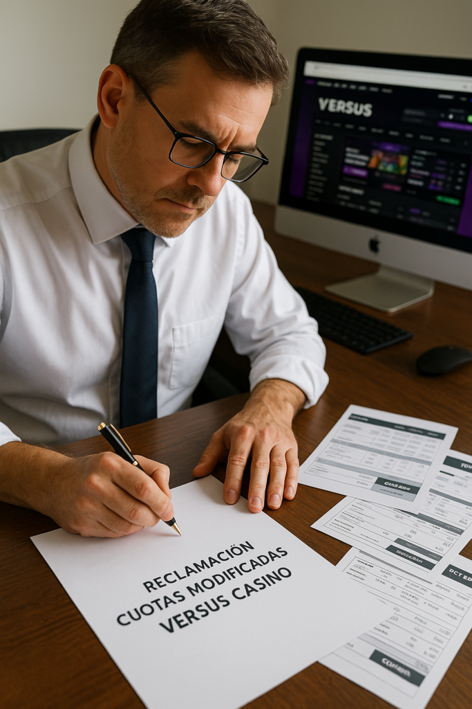 Reclamación legal cuotas modificadas Versus Casino