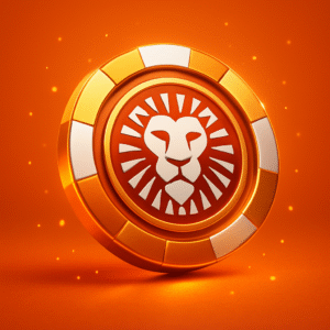 ilustración de ficha brillante en fondo naranja intenso