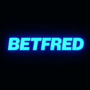 Logotipo de Betfred iluminado en rojo sobre fondo oscuro, representando su plataforma de bingo online y juegos de azar.