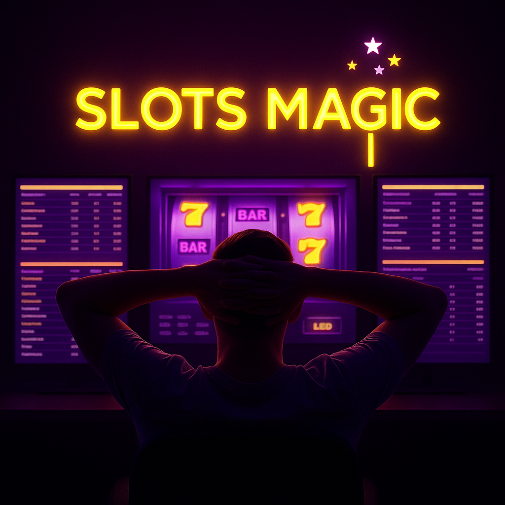 Tarjeta dorada con el logo de SlotsMagic sostenida frente a una ruleta virtual en una pantalla, ilustrando el cambio de cuotas y apuestas en el casino online.