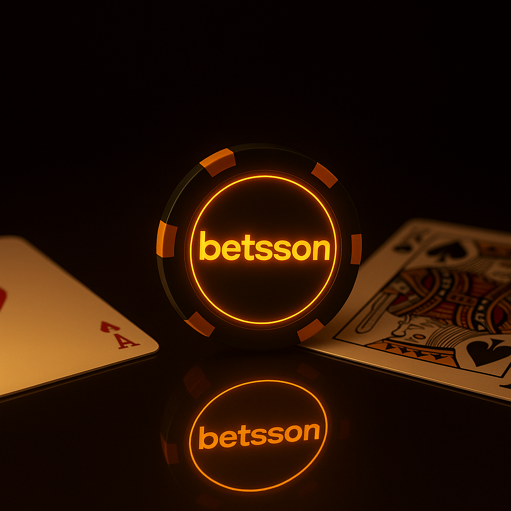 Logotipo de Bettson iluminado en color naranja sobre fondo oscuro, representando su plataforma de apuestas deportivas online.