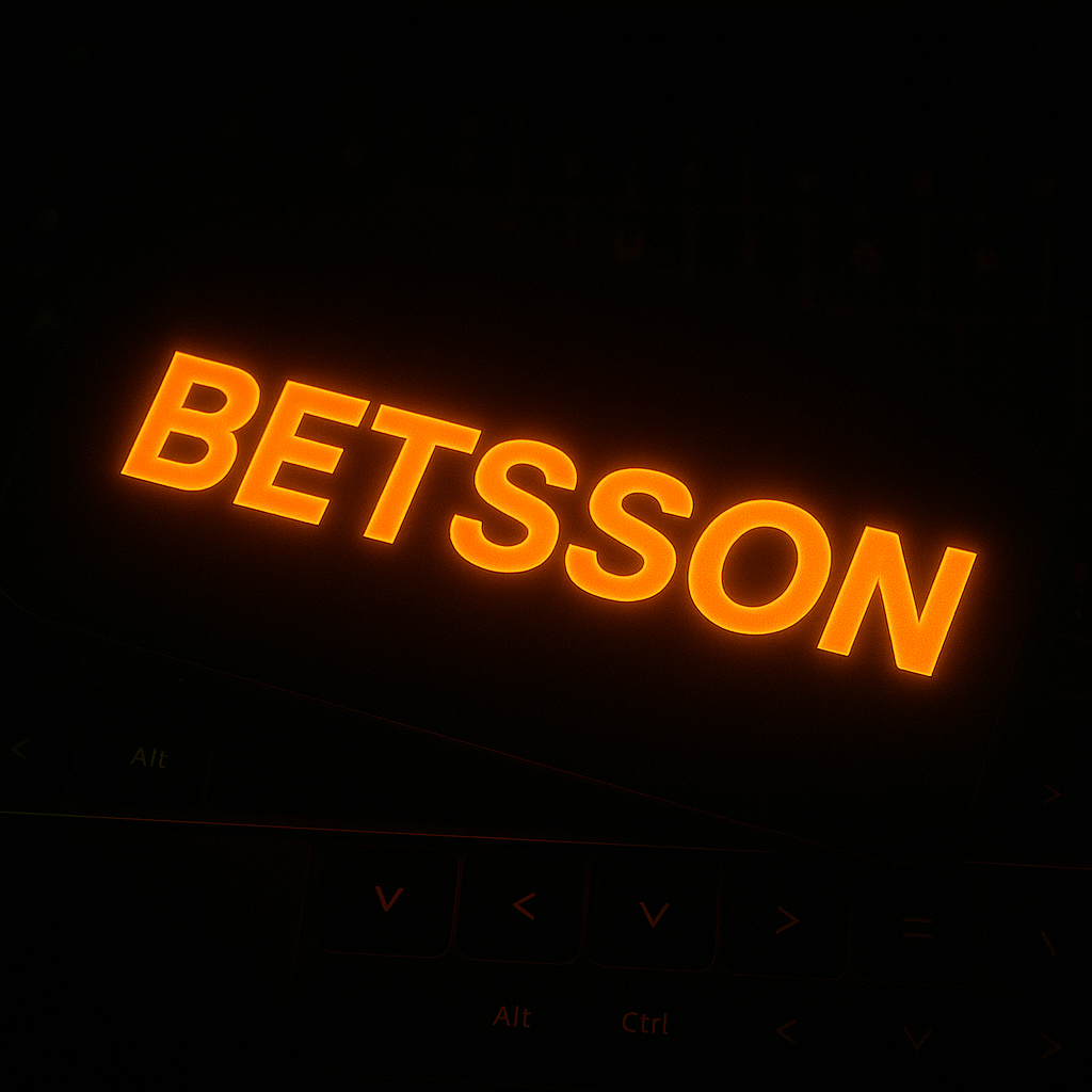 Logotipo de Bettson Casino en tonos naranja brillante sobre fondo oscuro, reflejando su identidad moderna y digital.