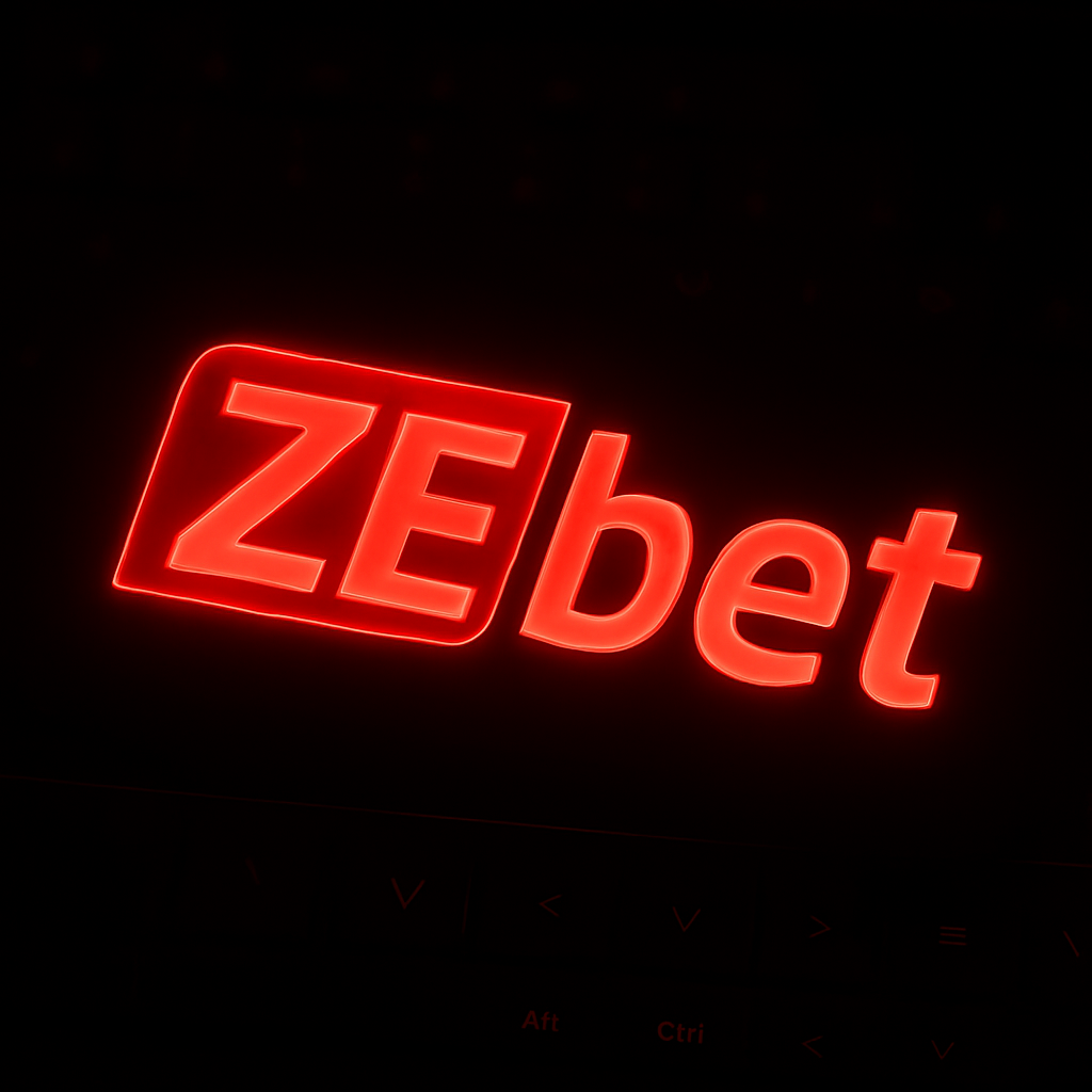 Máquina tragamonedas con el logo ZeBet y símbolos clásicos de frutas y campanas