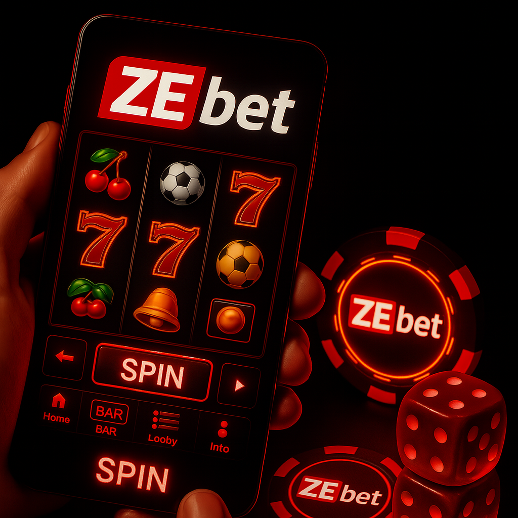 Usuario interactuando con interfaz de ZeBet apuestas en un entorno oscuro