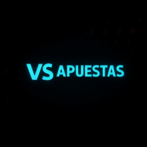 Usuario utilizando la plataforma de apuestas Versus en un ordenador portátil, con el logotipo encendido en pantalla.