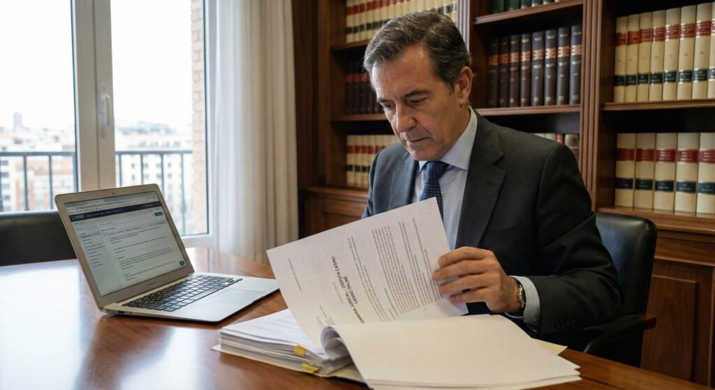 Abogado especializado en casinos online revisando caso contra Casino Barcelona