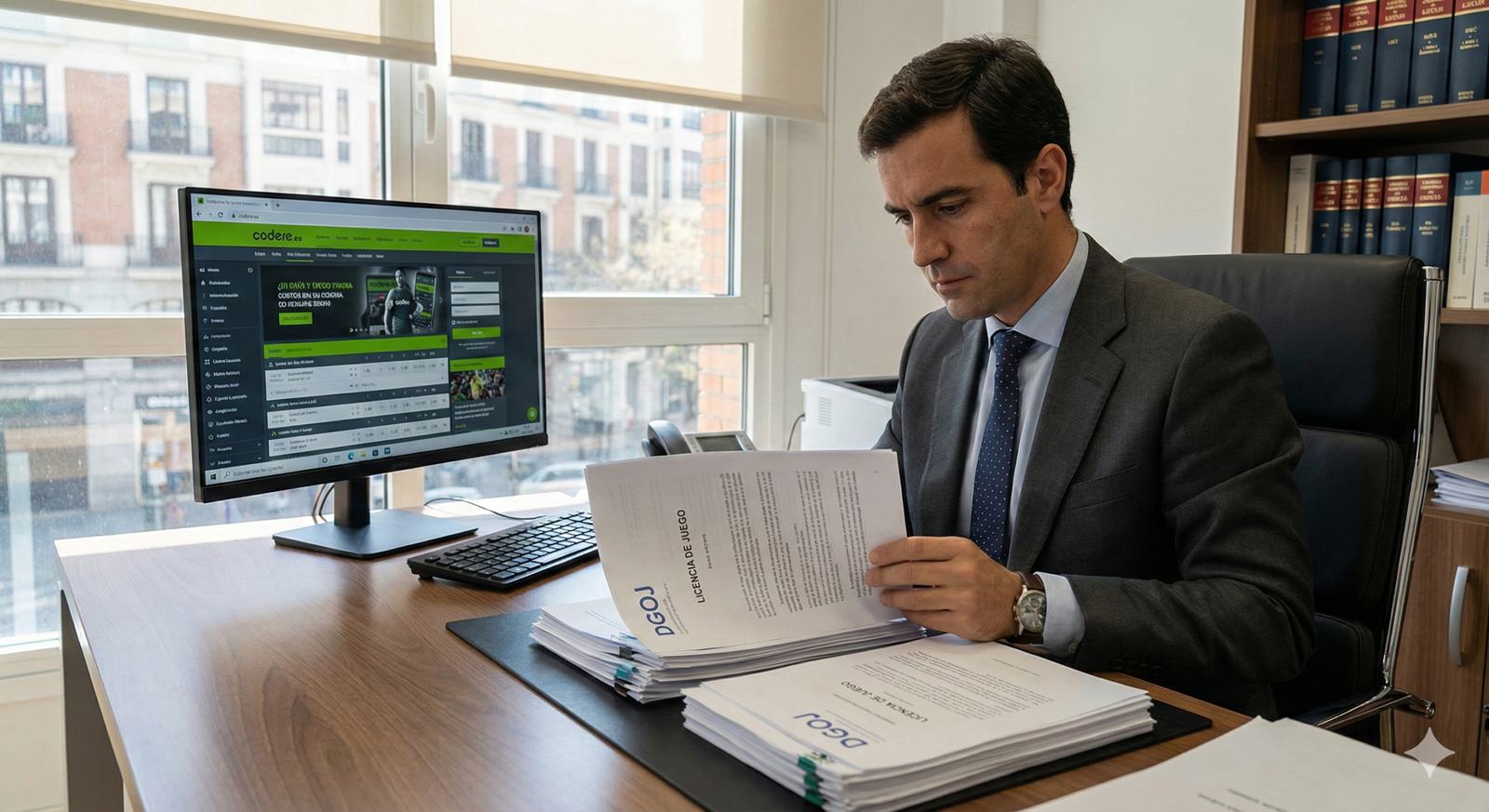 Abogado revisando documentacion para denunciar a OlyBet Suertia en Espana