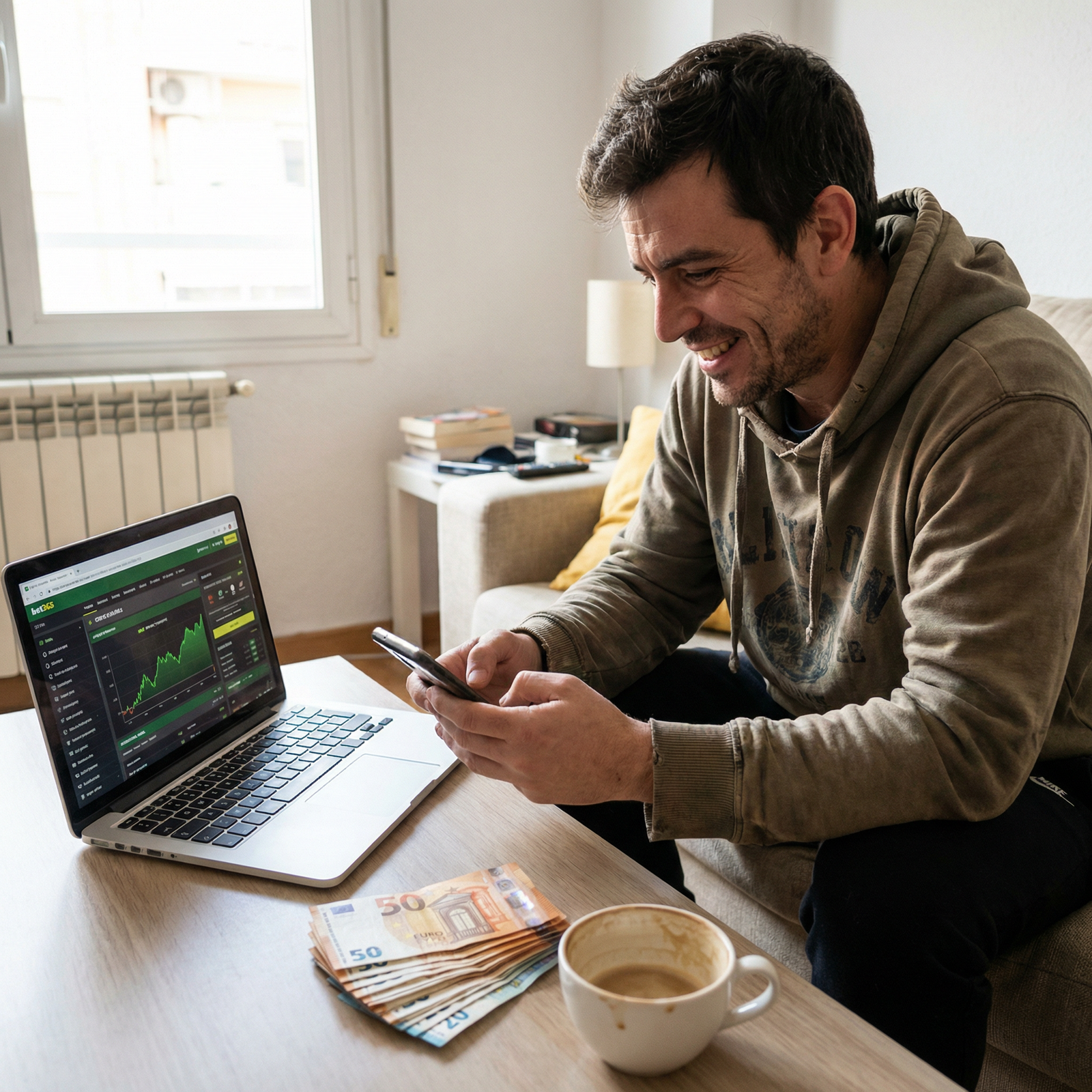 Apostante ganador recibiendo cierre de cuenta en casa de apuestas espanola