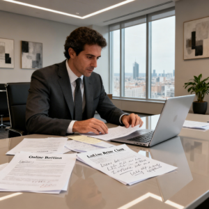 Usuario frustrado mirando pantalla con cuenta de apuestas Bet777 bloqueada